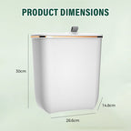 Hanging Kitchen Bin with Lid – No Smell, Space-Saving Rubbish Bin for Cabinet/Wall Use