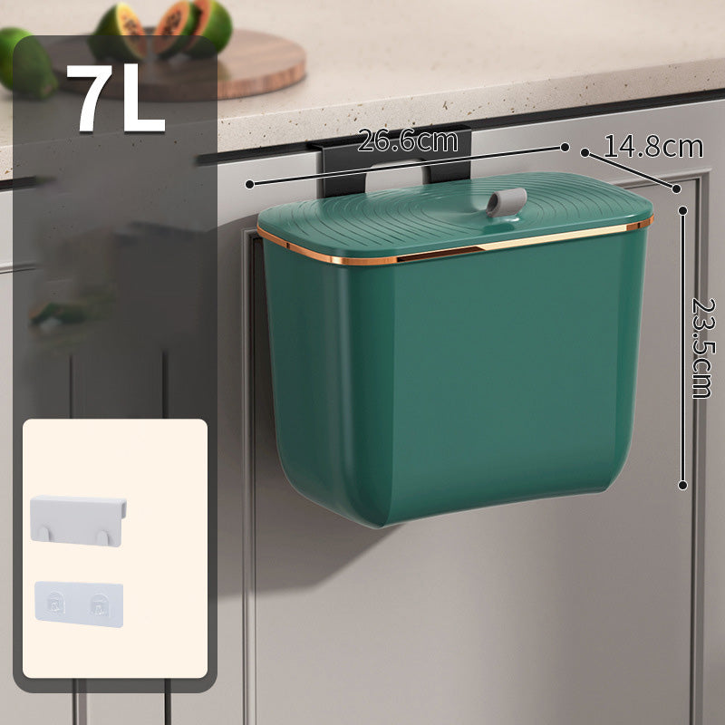 Hanging Kitchen Bin with Lid – No Smell, Space-Saving Rubbish Bin for Cabinet/Wall Use