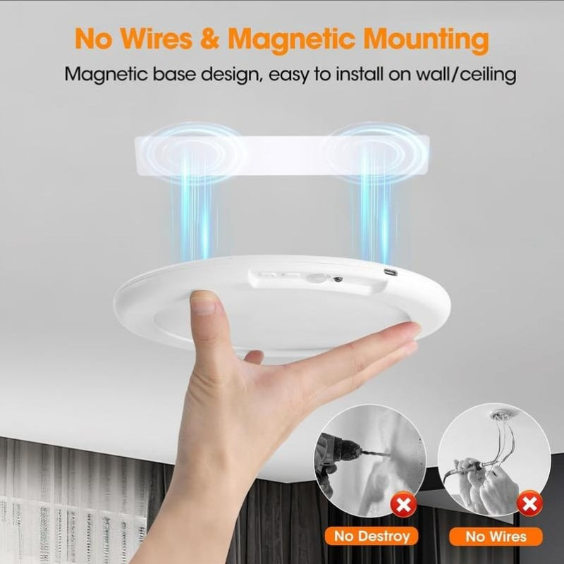 💥Big Sale-50% Off💡Rechargeable Motion Sensor Ceiling Light with Remote - Magnetic Wireless Ceiling Light Battery Powered