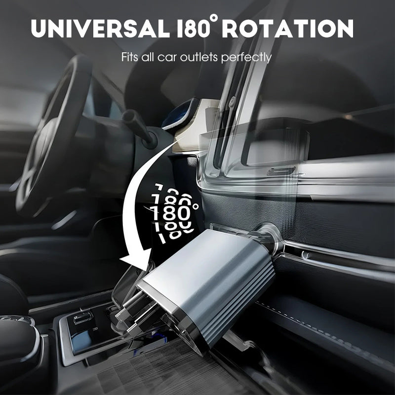⚡ BUY 2 GET 1 FREE! ✨ Ultra-fast 4-in-1 Car Charger 90W – With Retractable Cables & Ambient Starlight 🚗🌌