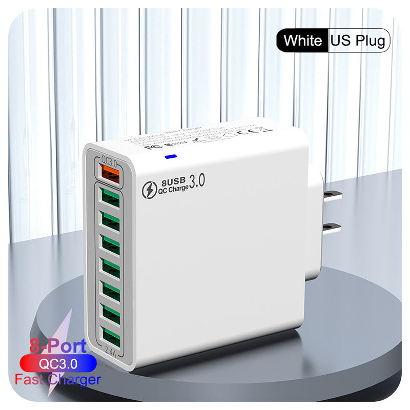 ⚡8-Port USB Fast Charging Mobile Phone Charger