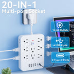 ✨🔥Hot Sale Deals-20-in-1 Power Strip with Overload Protection🔌
