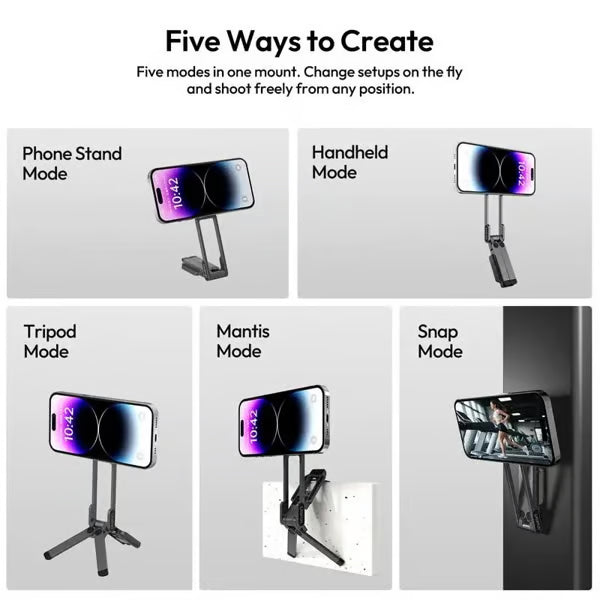 📢📢49% off!! ⏰ Magnetic Mount – 5-in-1 Mini Tripod with Dual MagSafe Magnets, Foldable Hook & Arca-Swiss Base! 📱🎥