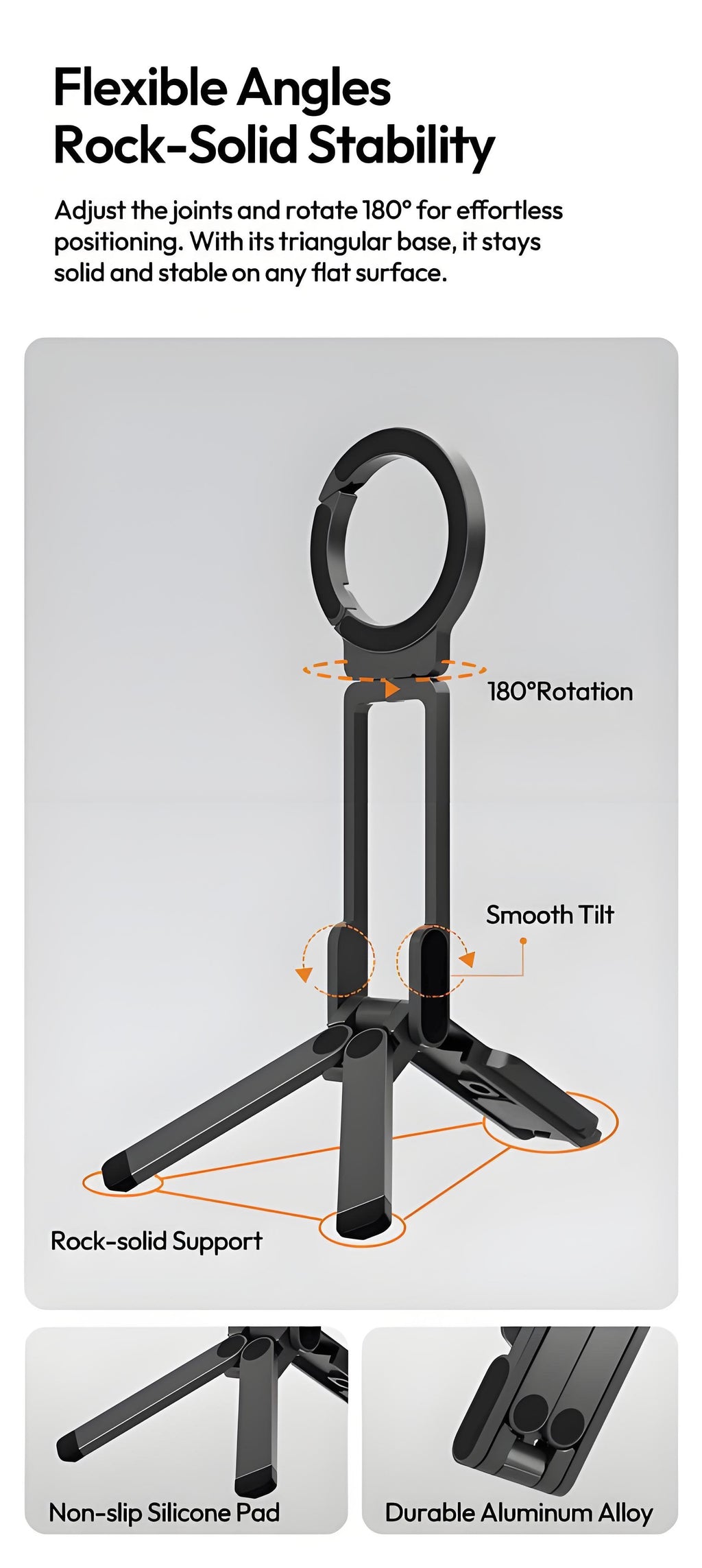 📢📢49% off!! ⏰ Magnetic Mount – 5-in-1 Mini Tripod with Dual MagSafe Magnets, Foldable Hook & Arca-Swiss Base! 📱🎥