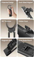 📢📢49% off!! ⏰ Magnetic Mount – 5-in-1 Mini Tripod with Dual MagSafe Magnets, Foldable Hook & Arca-Swiss Base! 📱🎥