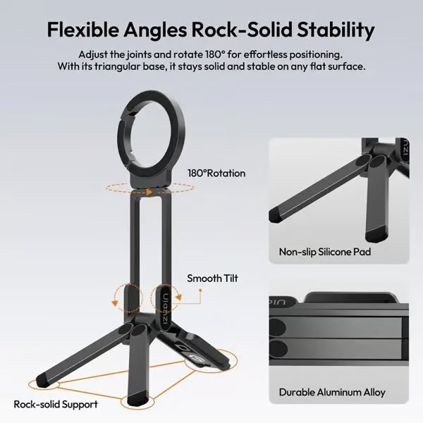 📢📢49% off!! ⏰ Magnetic Mount – 5-in-1 Mini Tripod with Dual MagSafe Magnets, Foldable Hook & Arca-Swiss Base! 📱🎥