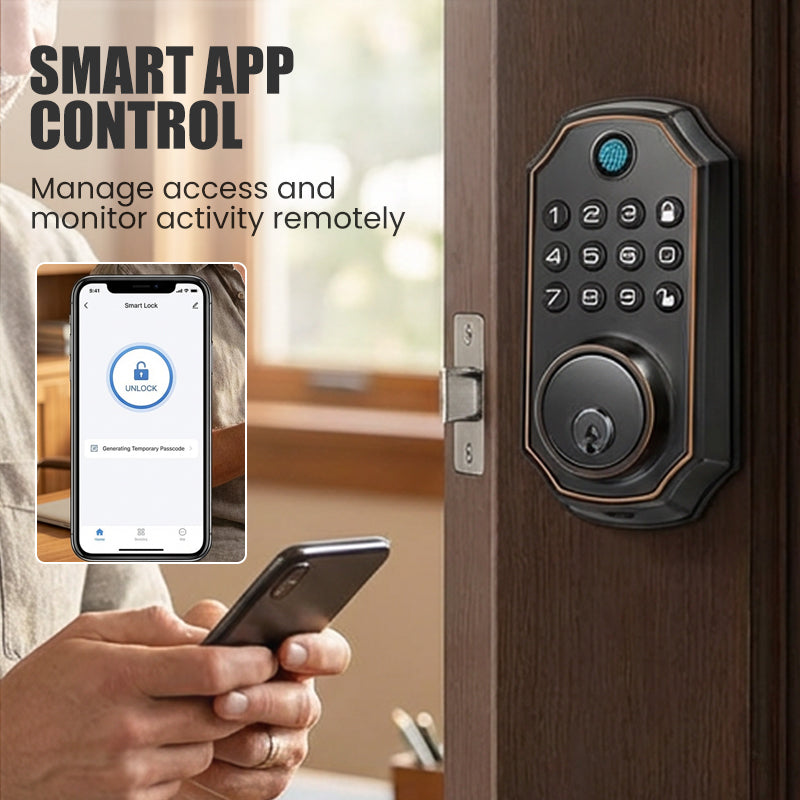 📢📢60% OFF!! ⏰Smart Fingerprint Deadbolt Lock with Keypad