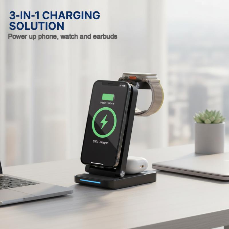 ✨🔥3-in-1 Foldable Magnetic Wireless Charging Station⚡