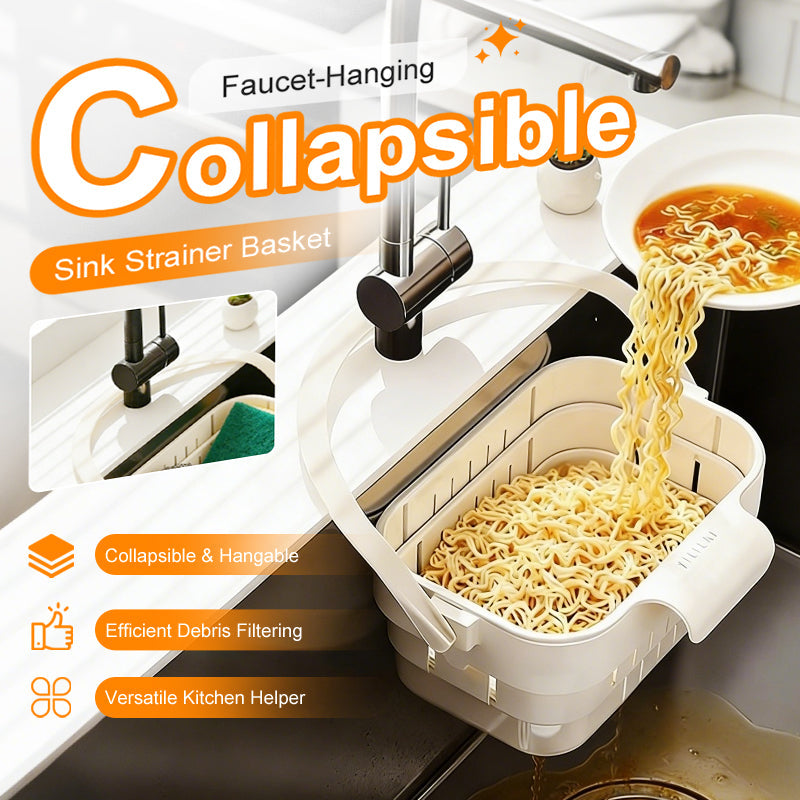 🧺 BUY 3 GET 1 FREE! 🍅 Collapsible Faucet-Hanging Sink Strainer Basket – Hanging, practical & easy to clean – Perfect for fruits, veggies or kitchen utensils – space-saving and versatile 🥦✨