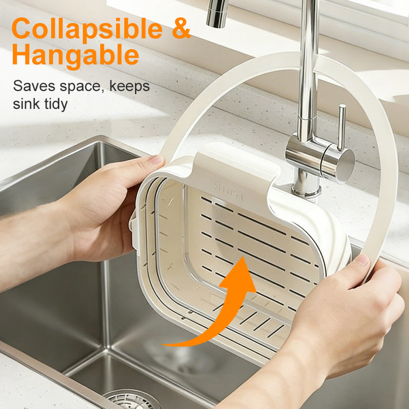 🧺 BUY 3 GET 1 FREE! 🍅 Collapsible Faucet-Hanging Sink Strainer Basket – Hanging, practical & easy to clean – Perfect for fruits, veggies or kitchen utensils – space-saving and versatile 🥦✨