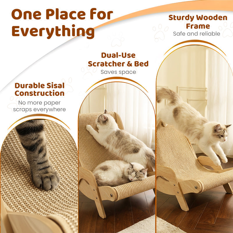 🐱 49% OFF NOW! ⏰ 2-in-1 Sisal Cat Scratching Lounger – Scratching & Lounging, Durable Sisal & Space-Saving 🛏️