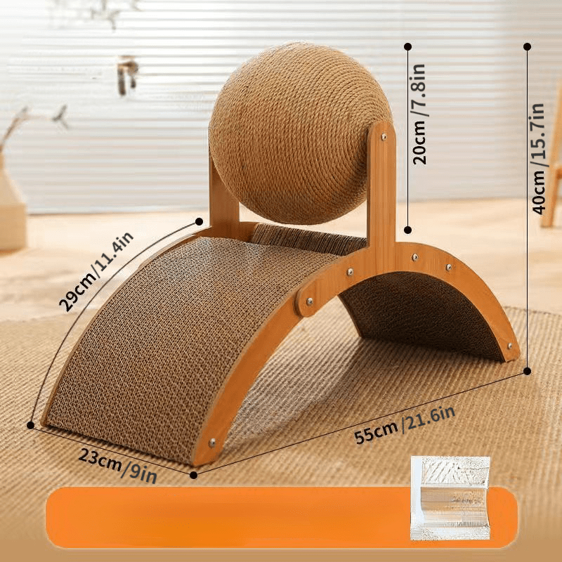 🐱 49% OFF NOW! 💖 Natural Sisal Cat Scratching Ball With Cardboard Pad – Satisfies Scratching, Durable Sisal & Protects Furniture 🧶