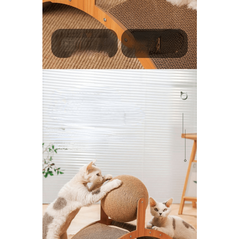 🐱 49% OFF NOW! 💖 Natural Sisal Cat Scratching Ball With Cardboard Pad – Satisfies Scratching, Durable Sisal & Protects Furniture 🧶