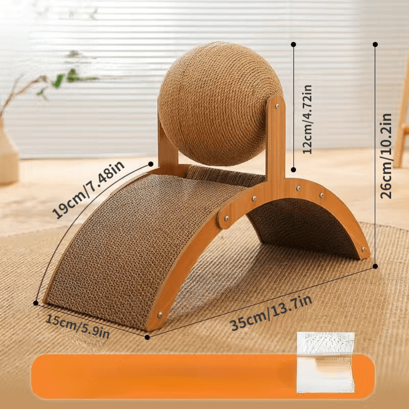 🐱 49% OFF NOW! 💖 Natural Sisal Cat Scratching Ball With Cardboard Pad – Satisfies Scratching, Durable Sisal & Protects Furniture 🧶