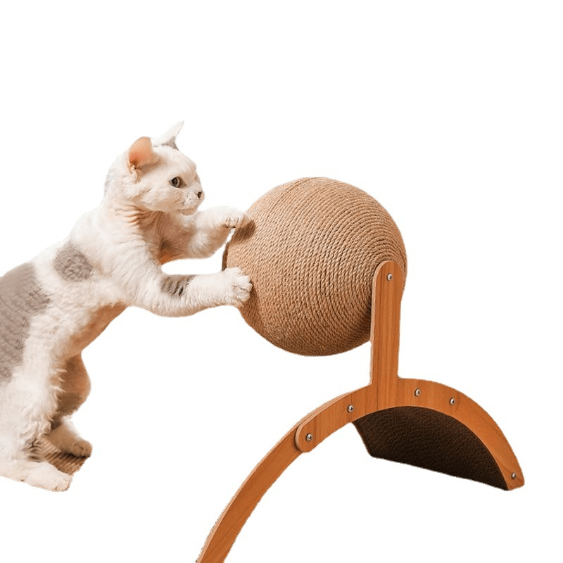 🐱 49% OFF NOW! 💖 Natural Sisal Cat Scratching Ball With Cardboard Pad – Satisfies Scratching, Durable Sisal & Protects Furniture 🧶
