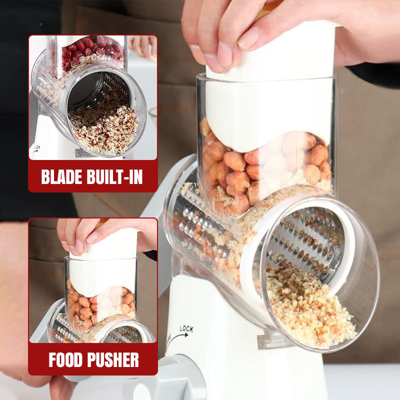 💖Limited-time offer🥗3 in 1 Rotary Cheese Grater Vegetable Slicer
