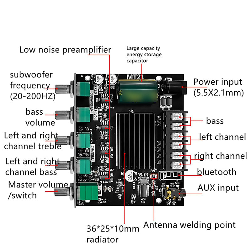 🔥HOT SALE🔥2.1 Channel Bluetooth - compatible Audio Power Amplifier Module🔊 Upgrade Your Audio Experience! 🔊