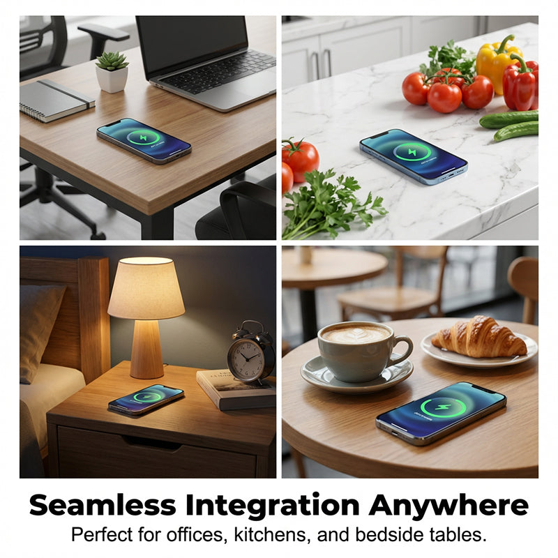 🔥2026 New Arrival🔥Invisible Mount Under-Desk Wireless Charger – Effortless Auto Charging!