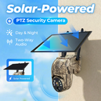 🥳2026 HOT SALE🥳💞50K+ SOLD!🏠⚡ 50% OFF! 4MP Solar PTZ Camera – 355° pan & tilt, eliminates blind spots. Built-in battery, solar rechargeable. Two-way talk, instant alerts. Tough enough for any weather. 🌧️🛡️