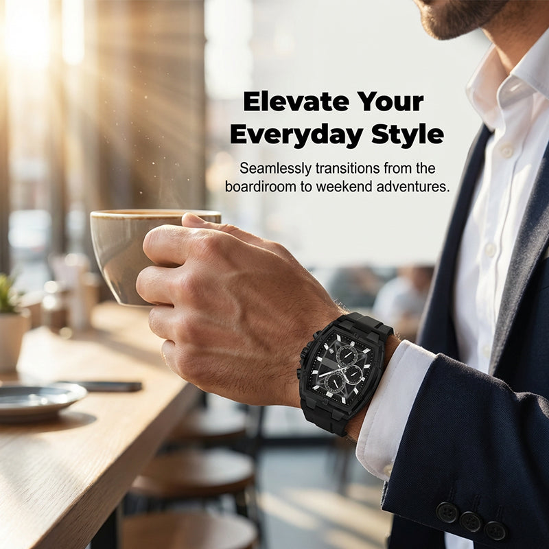 Modern Barrel-Shaped Case Watch for Men