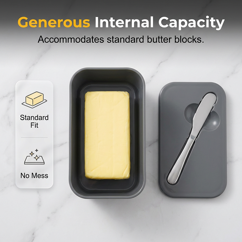 🚨BIG DISCOUNT!🔥Large Plastic Butter Dish With Lid & Knife