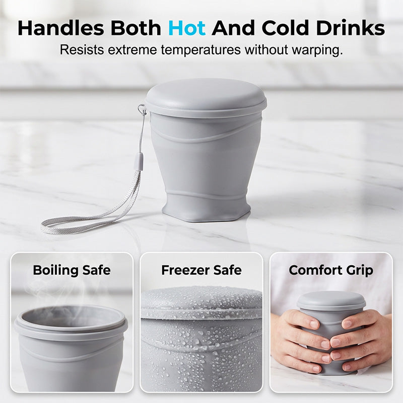 🥤Collapsible Silicone Travel Cup with Lid
