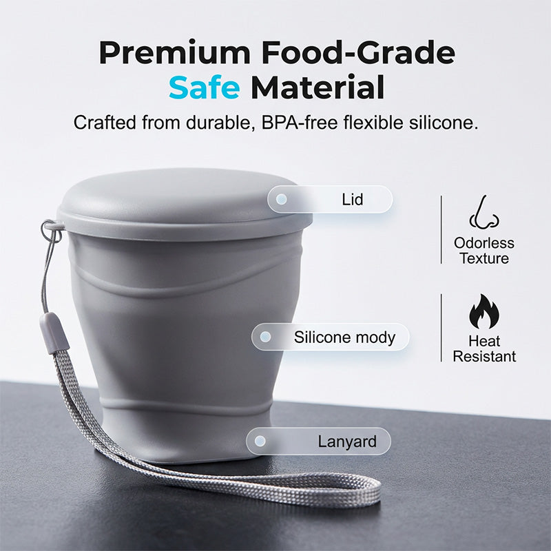 🥤Collapsible Silicone Travel Cup with Lid
