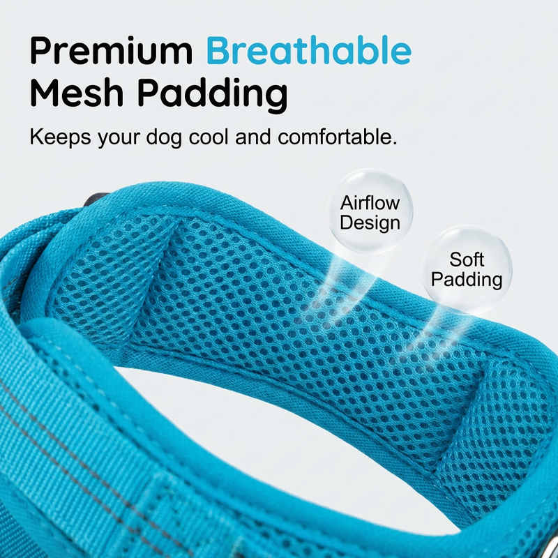 🐶🐾Easy On-Off Padded Dog Harness – No-Pull & Breathable – Safe & Comfortable