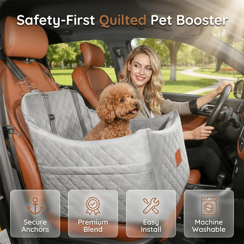 ⏳Limited-time 50% off⏰Quilted Pet Booster Car Seat🐈🐕💺