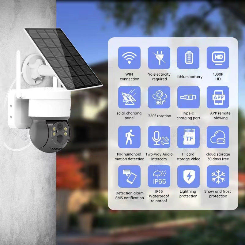 📢📢50% OFF !! ⏰ Solar Surveillance Camera – 1080P HD, motion detection & night vision – wireless, weatherproof & works off-grid – perfect for driveways, gardens or remote areas ☀️