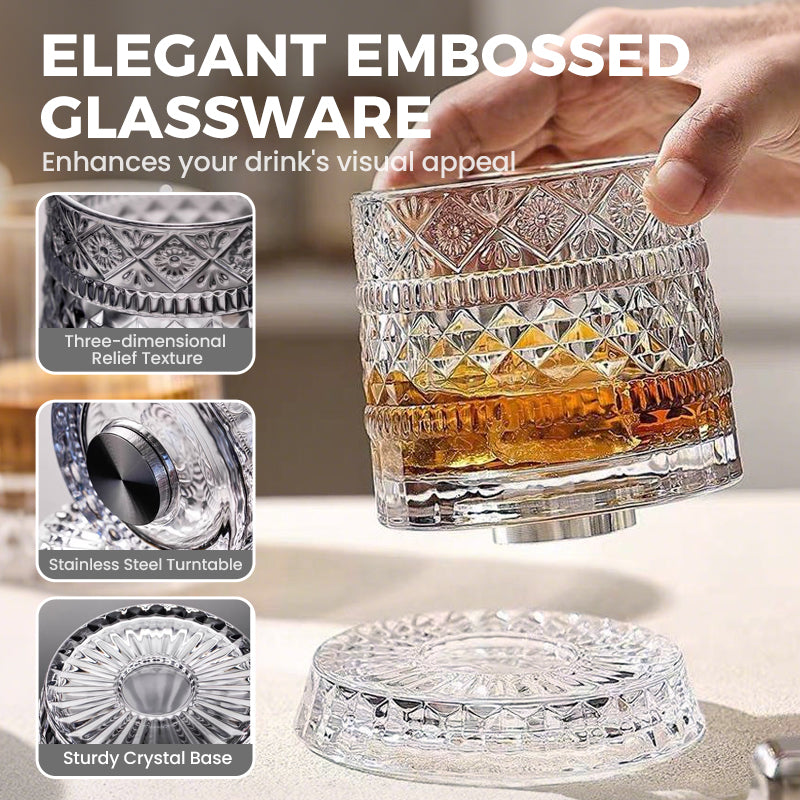 📢📢40% OFF !! ⏰360° Rotating Whiskey Glass Tumbler