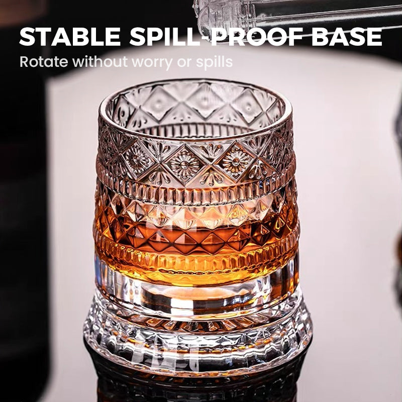 📢📢40% OFF !! ⏰360° Rotating Whiskey Glass Tumbler