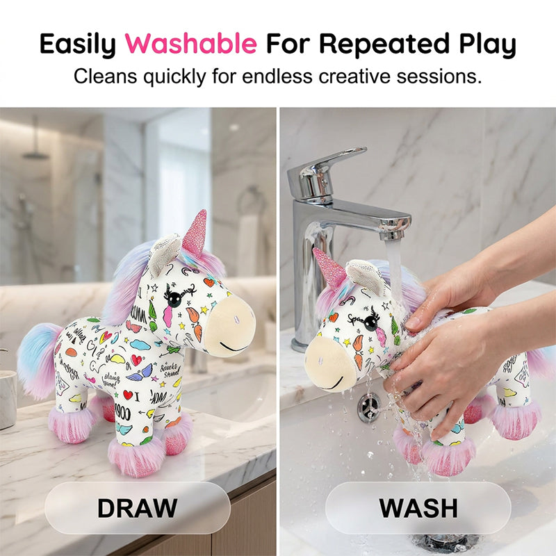 🌈DIY Color-In Unicorn Plush Toy Kit