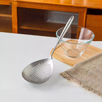 📢📢40% OFF !! ⏰ Stainless Steel Skimmer Spoon – Fast draining, heat-safe & versatile – Perfect for frying, soups & pasta 🍳