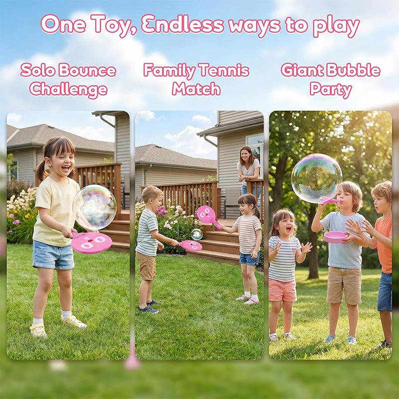 🏸🫧 Interactive bubble paddle game – smoke-filled bubbles, active outdoor fun!