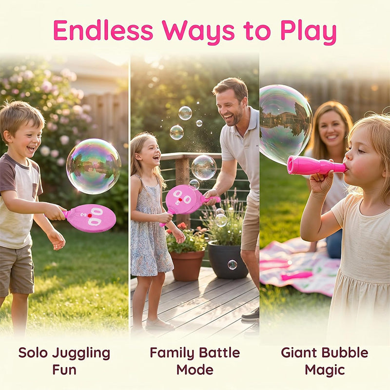 🏸🫧 Interactive bubble paddle game – smoke-filled bubbles, active outdoor fun!