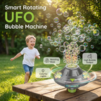 🛸🫧 UFO bubble machine – 360° rotation, LED lights, obstacle avoidance!
