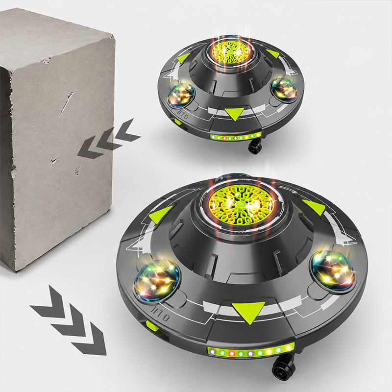 🛸🫧 UFO bubble machine – 360° rotation, LED lights, obstacle avoidance!
