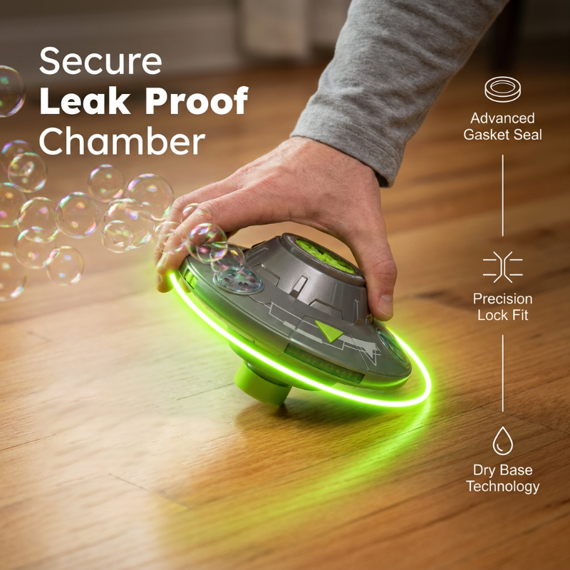 🛸🫧 UFO bubble machine – 360° rotation, LED lights, obstacle avoidance!