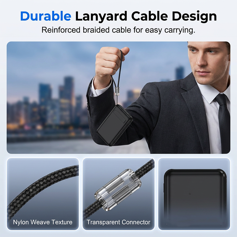 ⏳Limited-time 50% off⏰3-in-1 Magnetic Power Bank with Built-In Cable🔋📱