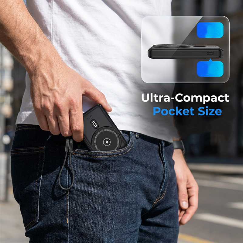 ⏳Limited-time 50% off⏰3-in-1 Magnetic Power Bank with Built-In Cable🔋📱
