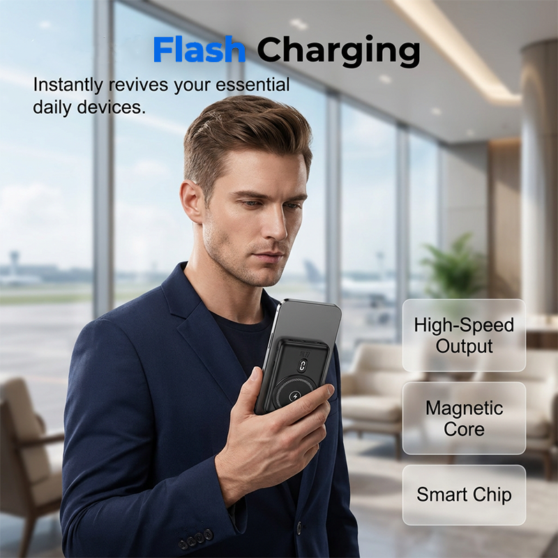 ⏳Limited-time 50% off⏰3-in-1 Magnetic Power Bank with Built-In Cable🔋📱