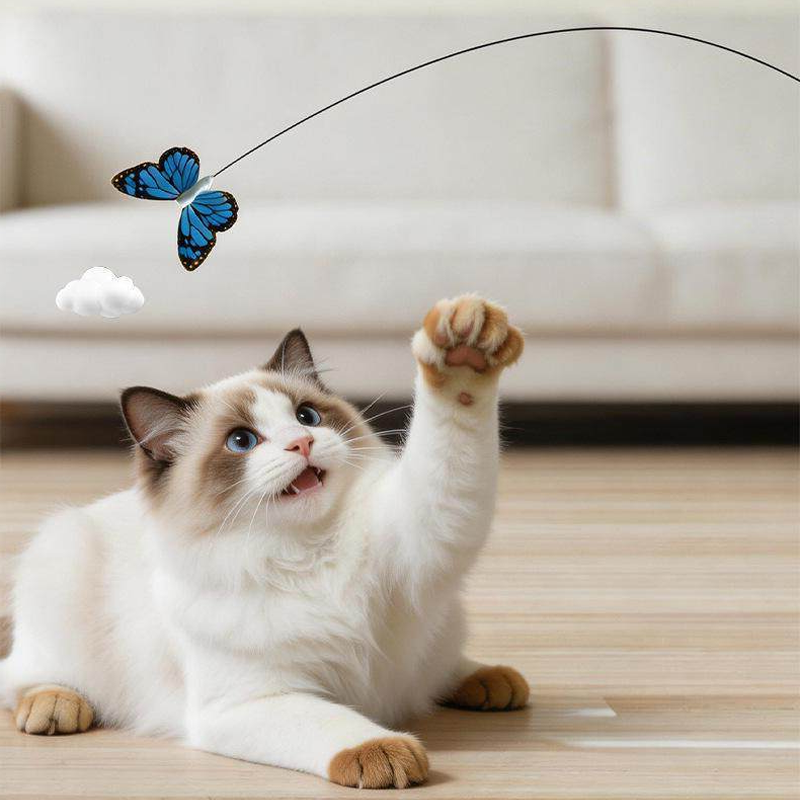 🐱🦋 Electric cat teaser – rotating butterfly, auto play, suction cup fun!
