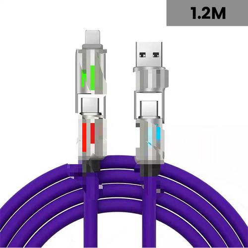 🔌✨ 4-in-1 charging cable – fast charge, luminous, durable, car-ready!