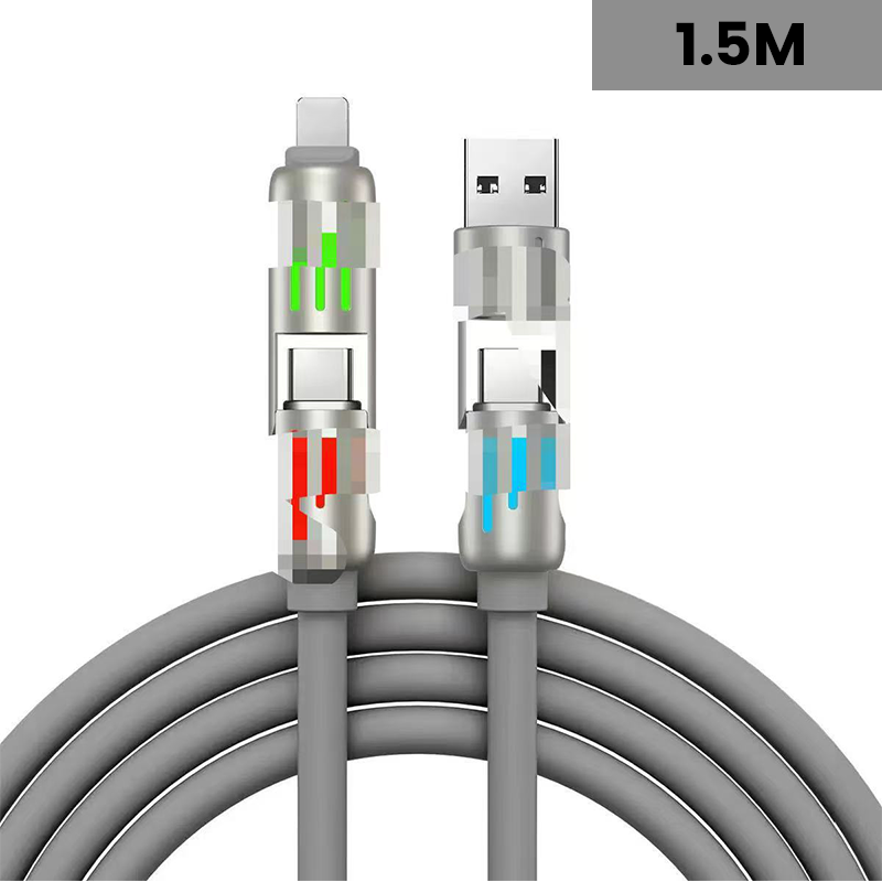 🔌✨ 4-in-1 charging cable – fast charge, luminous, durable, car-ready!