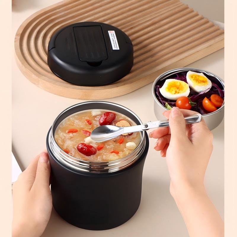 📢📢40% OFF !! ⏰Vacuum Insulated Food Jar with Folding Spoon