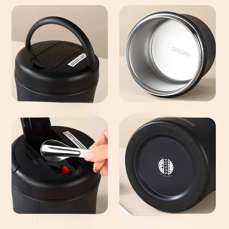 📢📢40% OFF !! ⏰Vacuum Insulated Food Jar with Folding Spoon