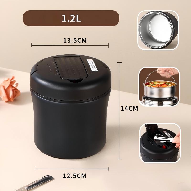 📢📢40% OFF !! ⏰Vacuum Insulated Food Jar with Folding Spoon