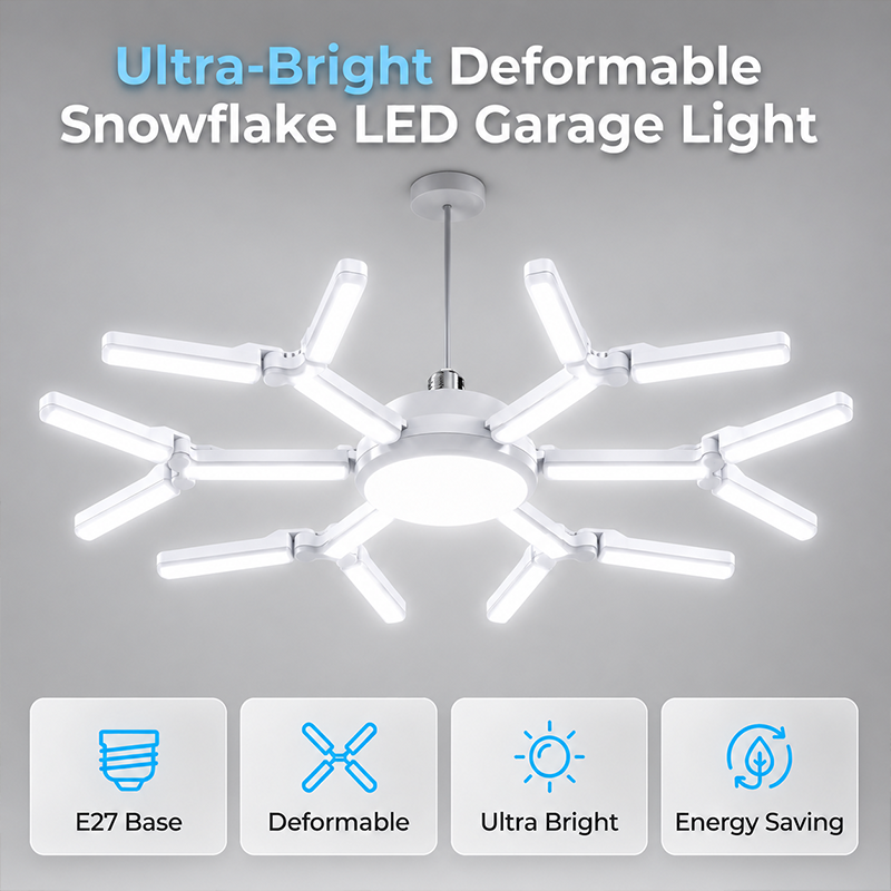 📢📢40% OFF !! ⏰Deformable Snowflake LED Garage Light