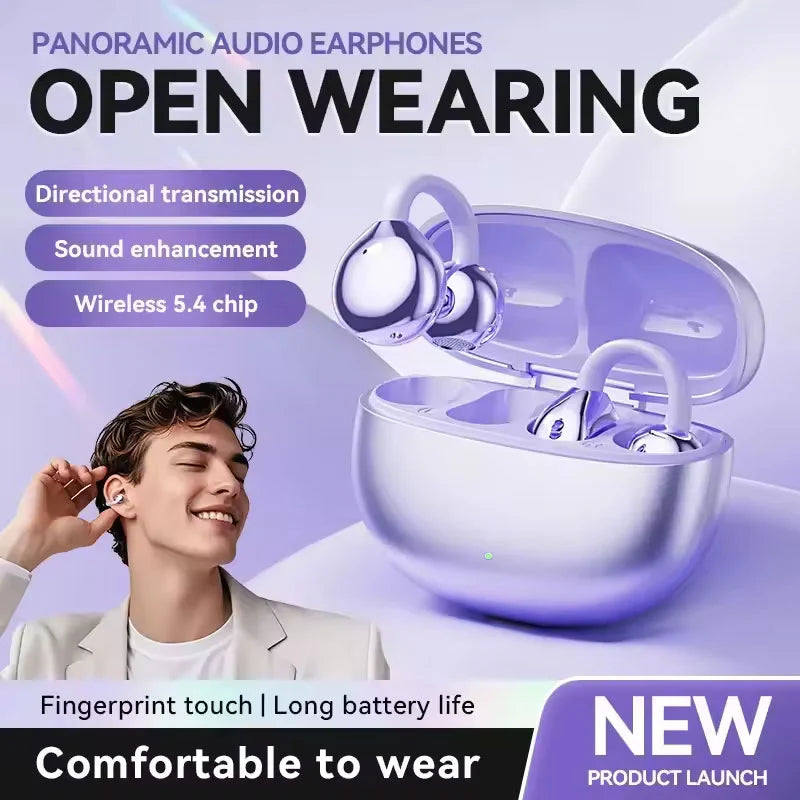 🎧✨ Open-ear Bluetooth headphones – HiFi sound, dual connect, AI noise reduction!